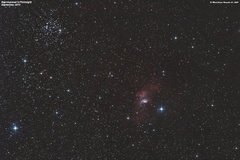 Caldwell 11, The Bubble Nebula & Messier 52 Open Cluster